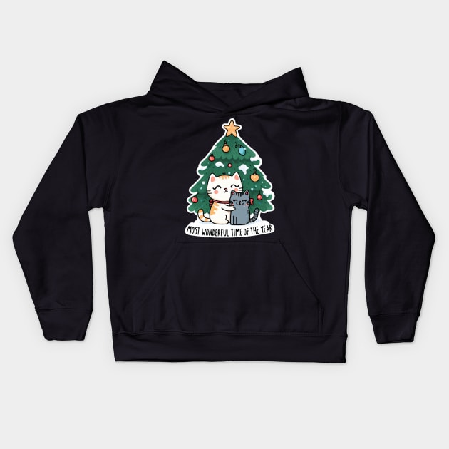 Most Wonderful Time Of The Year Kids Hoodie by Plushism